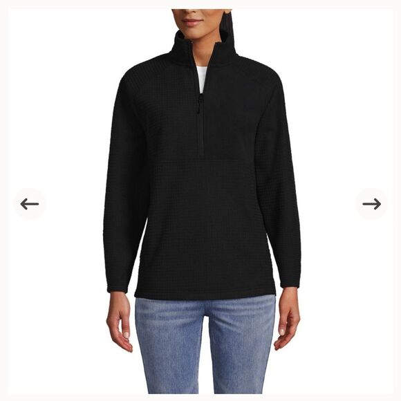 Lands' End Black Quarter-Zip Pullover size s NWOT - Picture 1 of 5